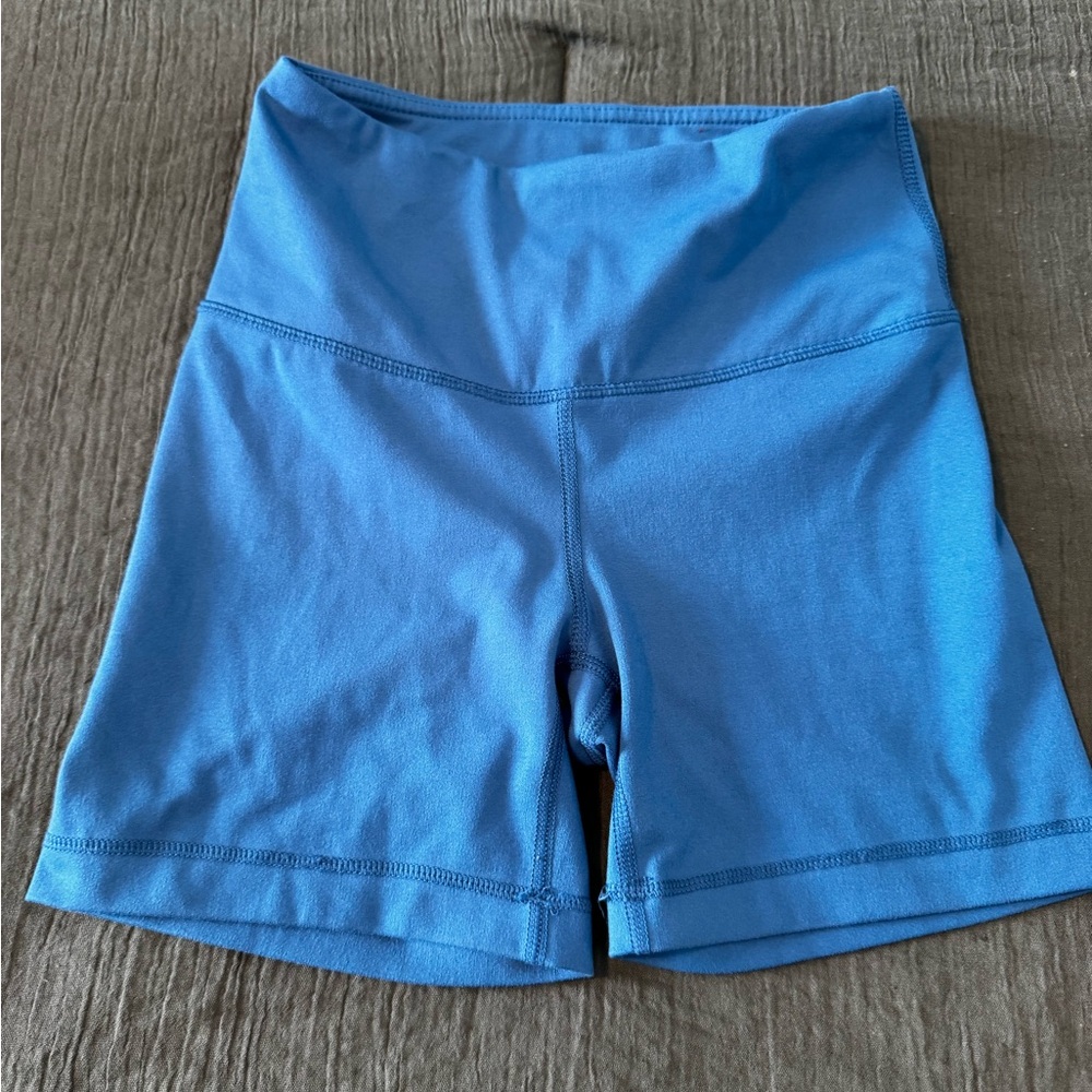 Yogalicious Blue High-Waisted Biker  Shorts